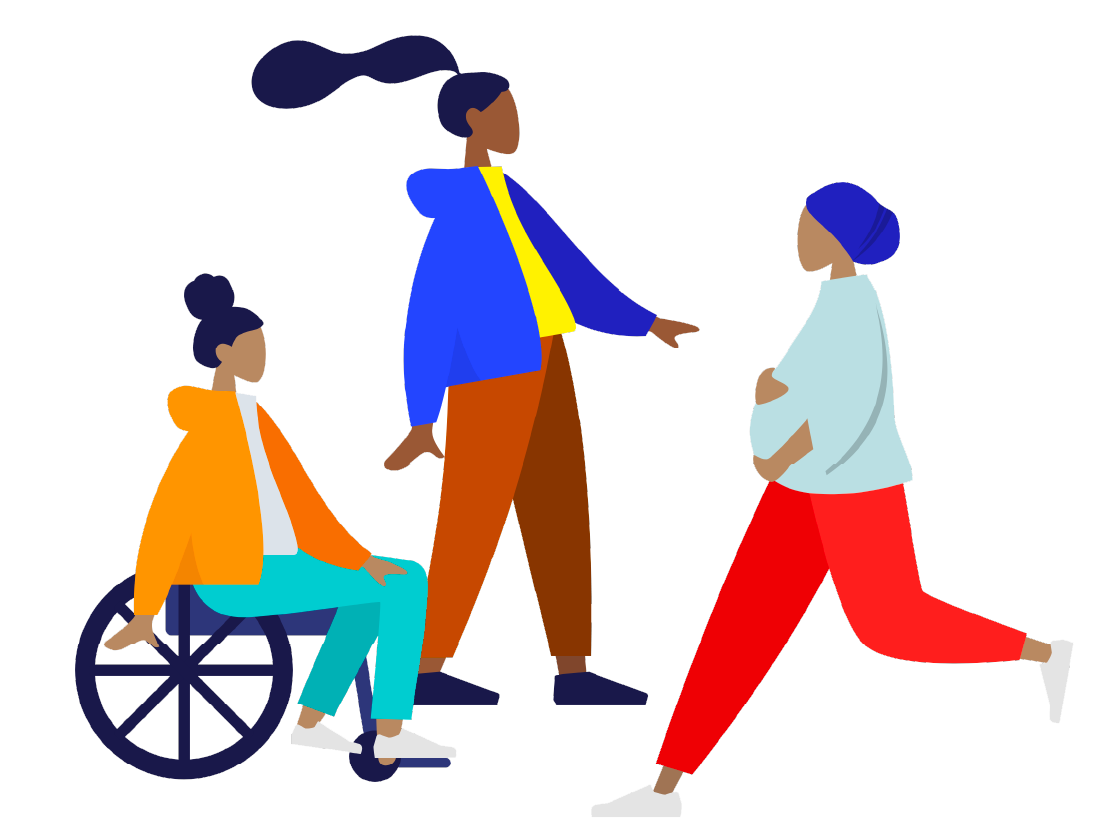 Women-15 Illustration of two women using flat colour.