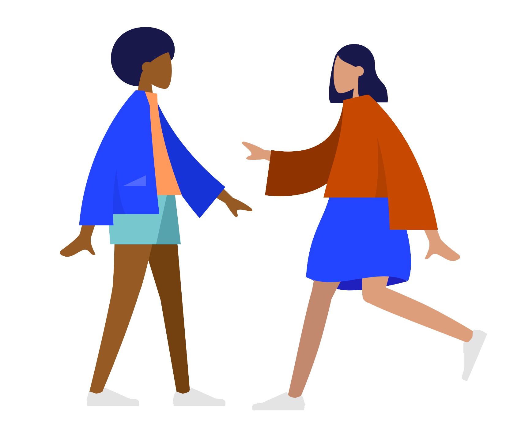 Women-15 Illustration of two women using flat colour.