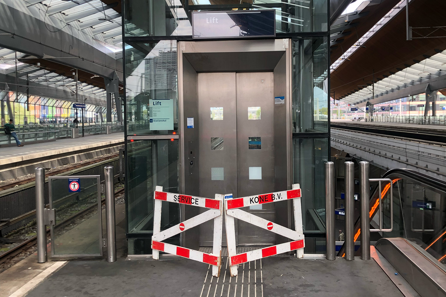 Amsterdam-Anna-Nikolaeva-1440-16-9 Broken lift at a metro station in Amsterdam.