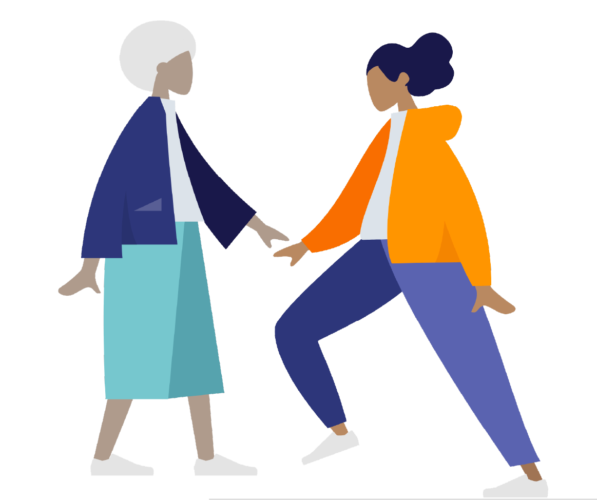 Group-09 Illustration of two women using flat colour.